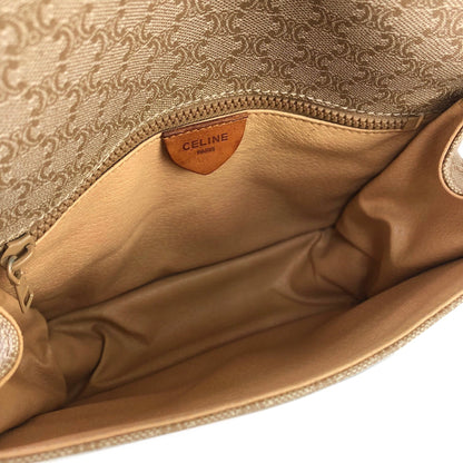 CELINE Macadam Triomphe Crossbody Shoulder bag Beige Vintage Old Celine v6hrmg