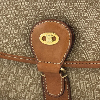 CELINE Macadam Triomphe Crossbody Shoulder bag Beige Vintage Old Celine v6hrmg