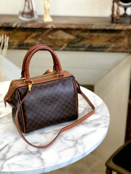 CELINE Macadam Two-way Small Shoulder bag Handbag Brown Vintage Old CELINE ud8iti