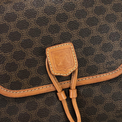 CELINE Macadam Blason Tassel Shoulderbag Brown Vintage Old celine swjrvb