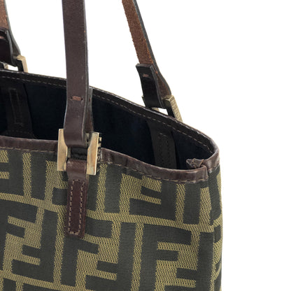 FENDI Zucca Jacquard Totebag Brown Old Vintage z3gjxz
