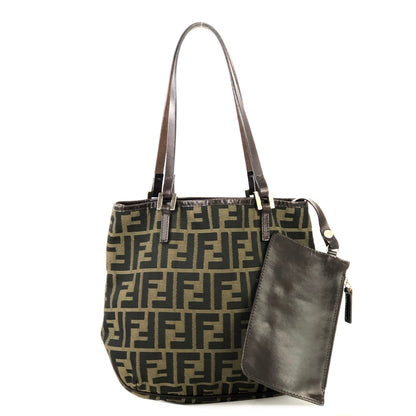 FENDI Zucca Jacquard Totebag Brown Old Vintage z3gjxz