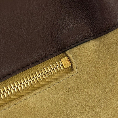 LOEWE Midnight Anagram Suede Leather Drawstring Two-wat Shoulder bag Beige  b76jhy