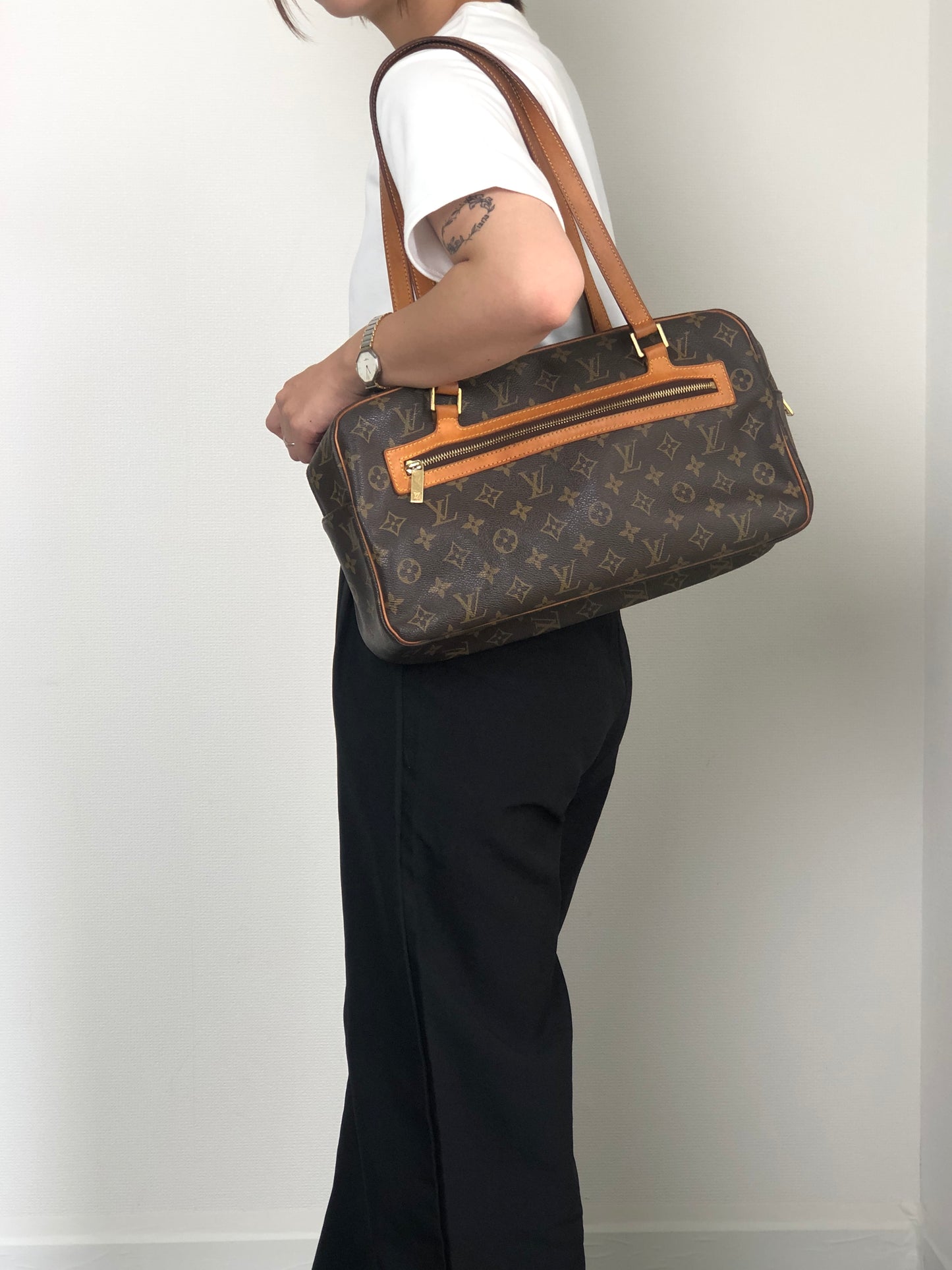 LOUIS VUITTON Monogram Totebag Brown Vintage su5r5b