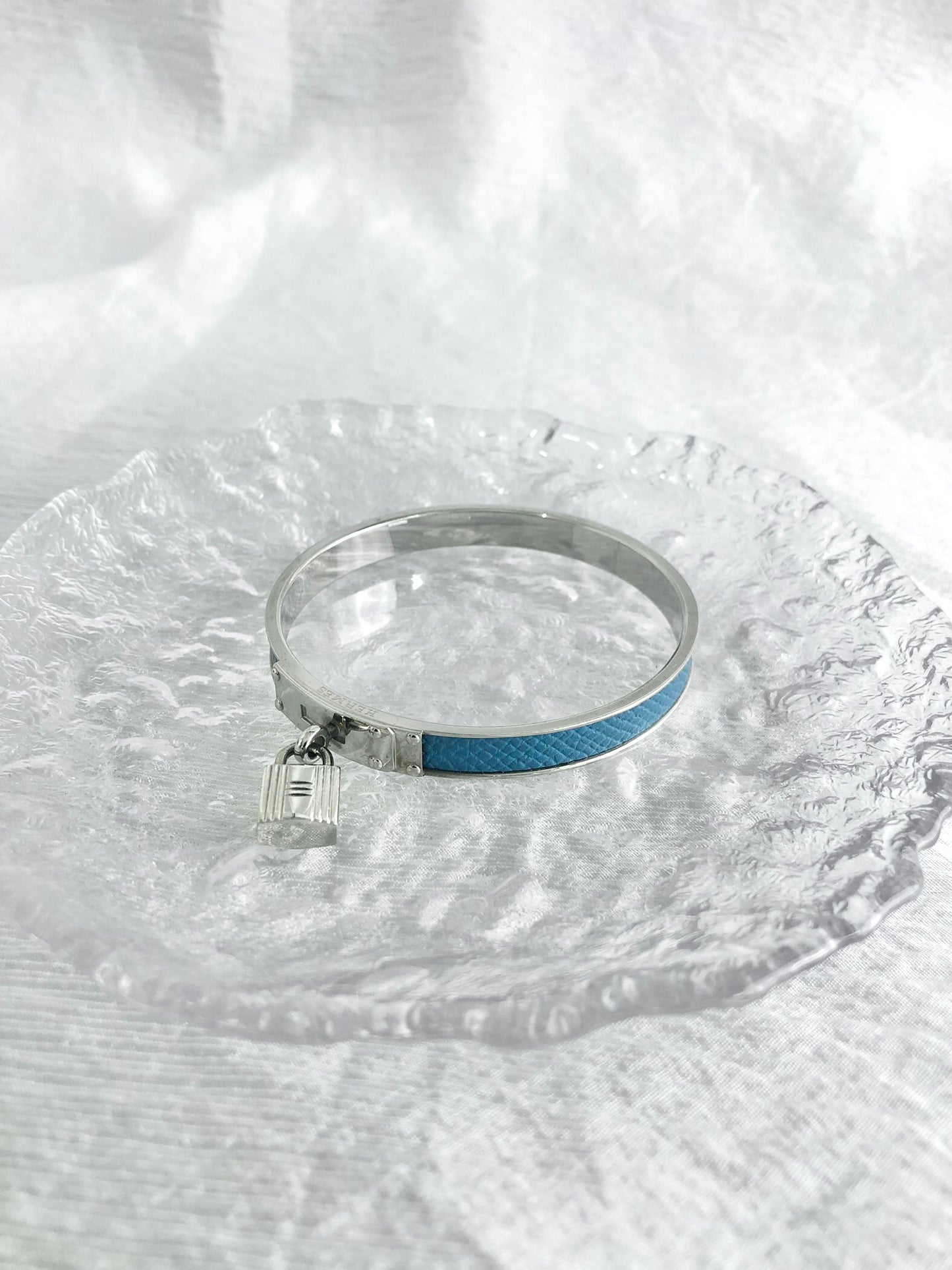 HERMES Bangle Silver×Blue Vintage wwkytm