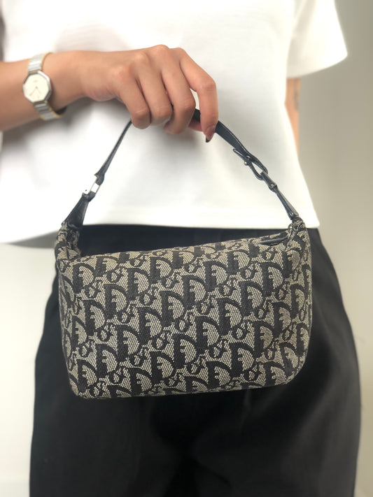 Christian Dior Trotter Small Handbag Vanity bag Black Vintage zxykbr