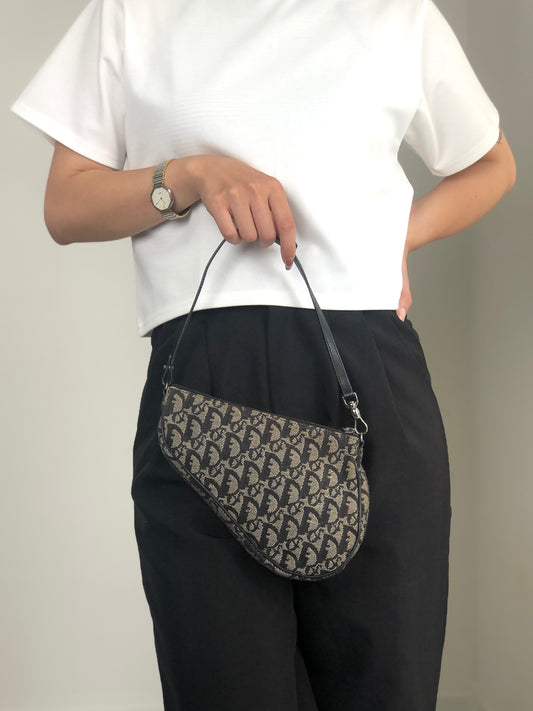 Christian Dior Trotter Shoulder bag Black Vintage gszuxb