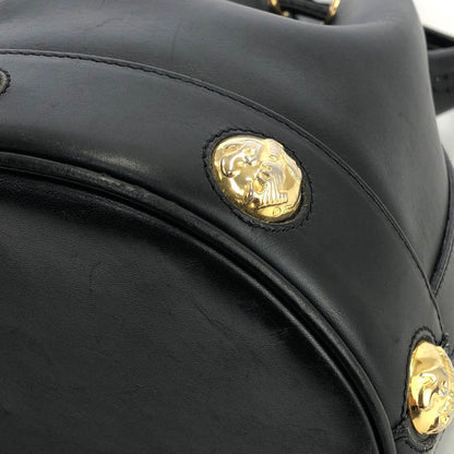 Salvatore Ferragamo 高跟鞋圖案鉚釘抽繩單肩包黑色復古舊款 updwpp
