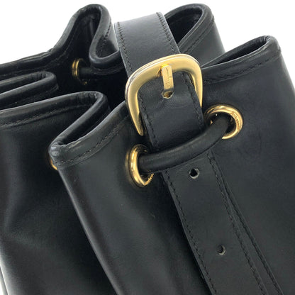 Salvatore Ferragamo 高跟鞋圖案鉚釘抽繩單肩包黑色復古舊款 updwpp