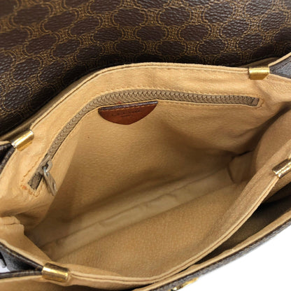 CELINE Macadam Blason Two-line Shoulder bag Brown Vintage Old Celine kzzf27