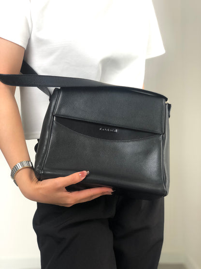 LOEWE Logo Embossed Shoulder bag Black Vintage mxivwm