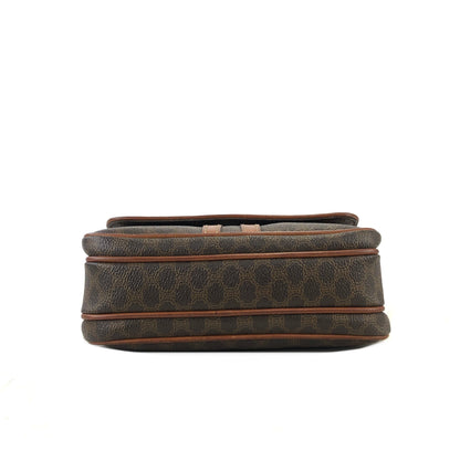 CELINE Macadam Blason Two-line Shoulder bag Brown Vintage Old Celine kzzf27