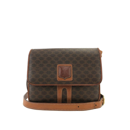 CELINE Macadam Blason Two-line Shoulder bag Brown Vintage Old Celine kzzf27