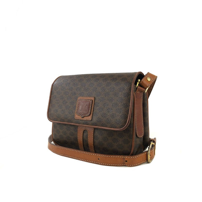 CELINE Macadam Blason Two-line Shoulder bag Brown Vintage Old Celine kzzf27