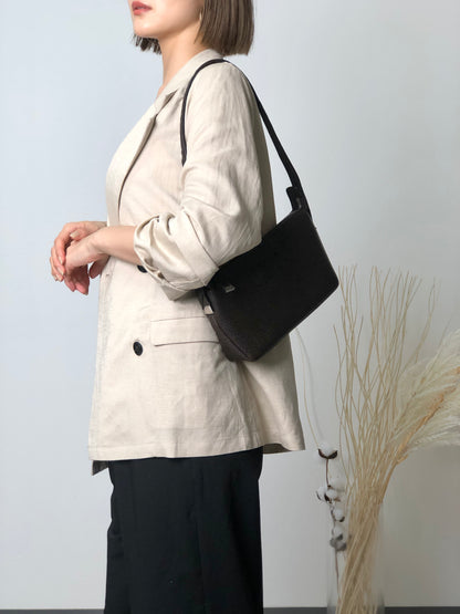 LOEWE Logo Leather Shoulder bag Brown Vintage spf3af