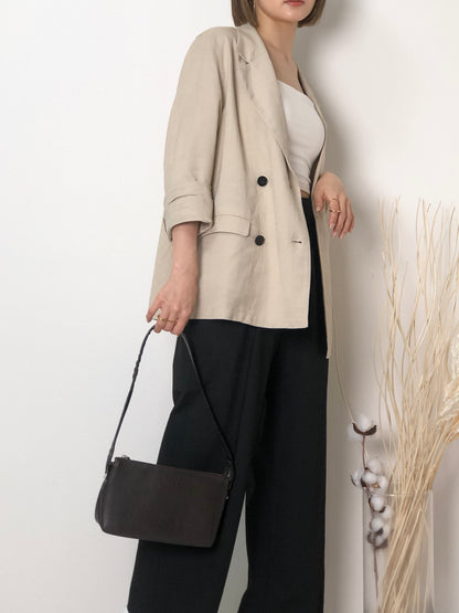 LOEWE Logo Leather Shoulder bag Brown Vintage spf3af