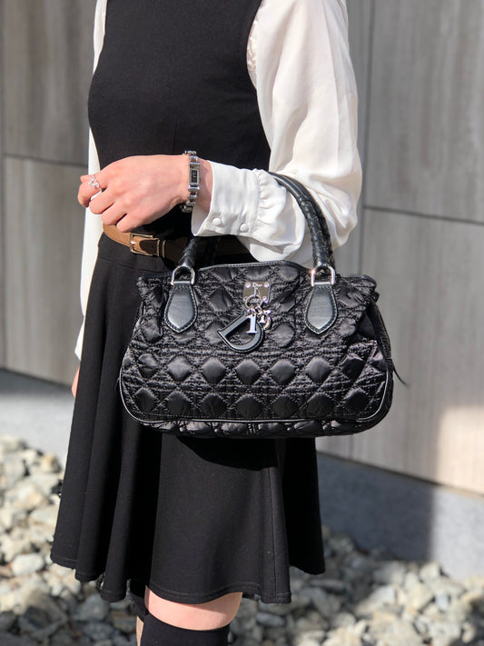 Christian Dior Charm Handbag Black Vintage ks7pis