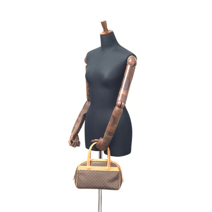 CELINE Logo Macadam Boston bag Handbag Brown Vintage Old Celine ymdnsc
