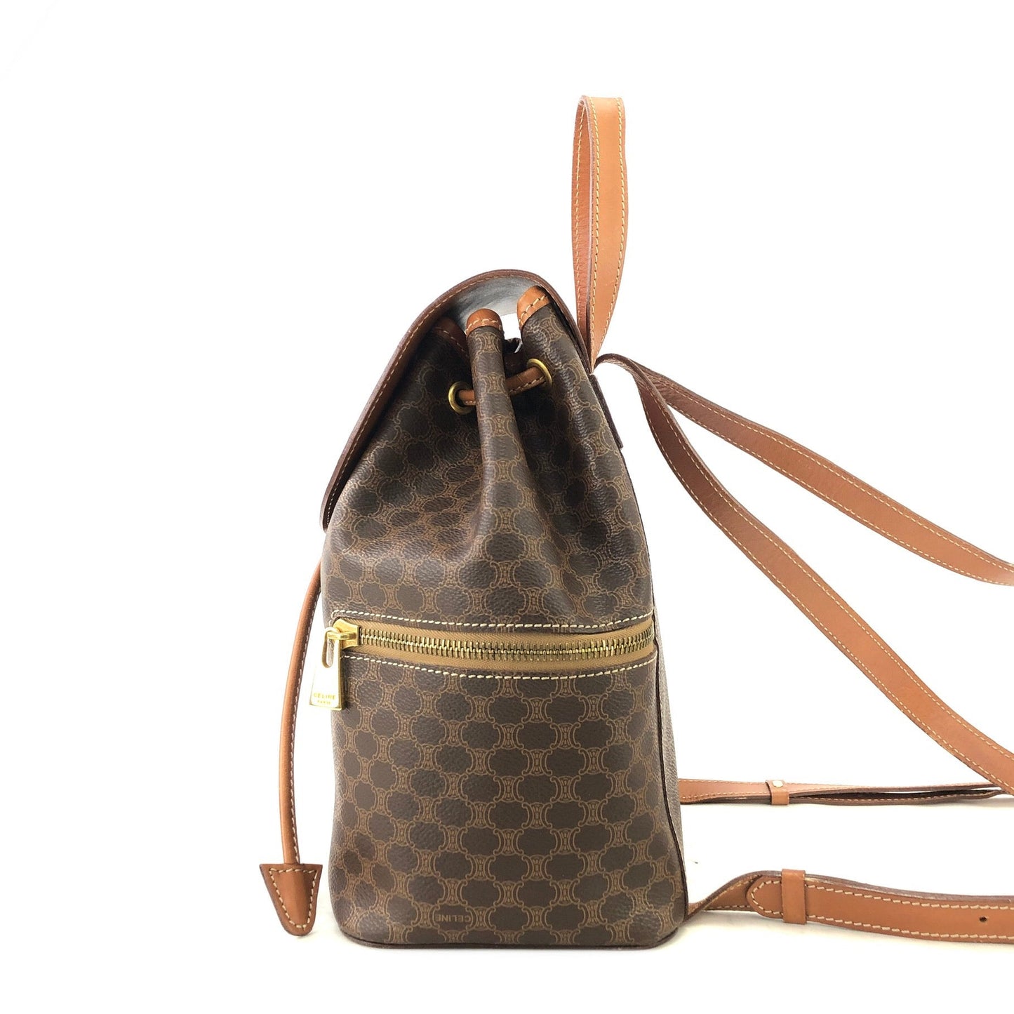 CELINE Macadam Triomphe Backpack Brown Vintage Old Celine b6pzvj