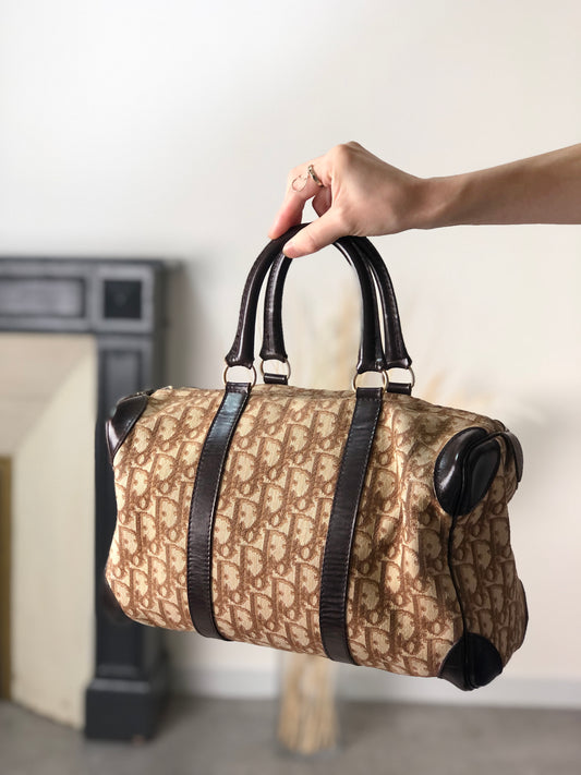 Christian Dior Trotter Handbag Boston bag Brown Vintage 5nm2fz