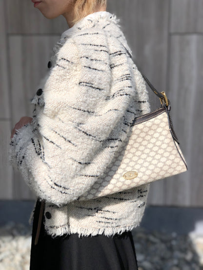 CELINE Macadam Triomphe Shoulder bag White Vintage frfffi
