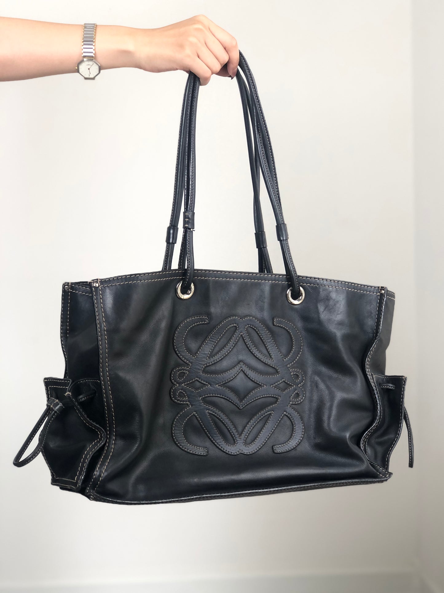 LOEWE Anagram Totebag Black Vintage 8r5k6b