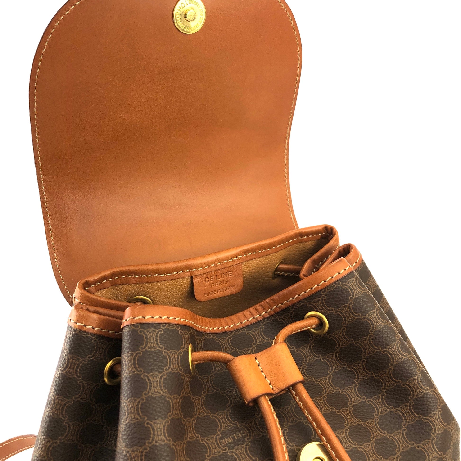 CELINE Macadam Triomphe Backpack Brown Vintage Old Celine b6pzvj