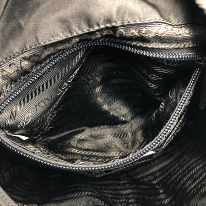 PRADA Triangle logo Double pocket Nylon Backpack Black Vintage 6bhxb5