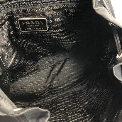 PRADA Triangle logo Double pocket Nylon Backpack Black Vintage 6bhxb5