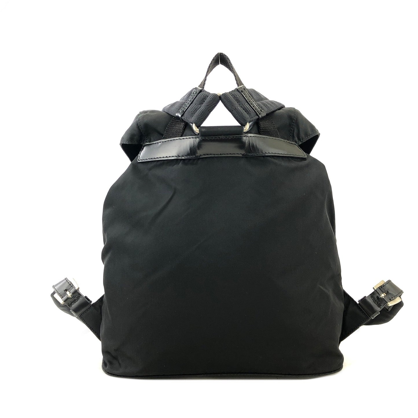 PRADA Triangle logo Double pocket Nylon Backpack Black Vintage 6bhxb5