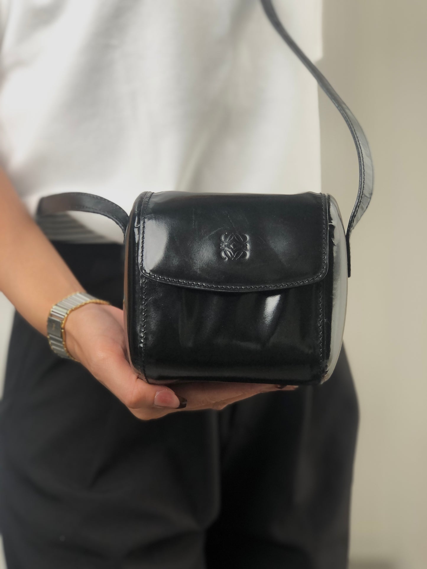 LOEWE Anagram Small Shoulder bag Black Vintage yt7pzh