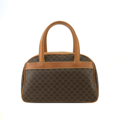 CELINE Logo Macadam Boston bag Handbag Brown Vintage Old Celine ymdnsc