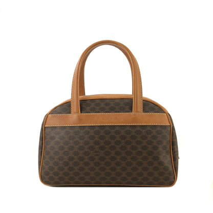 CELINE Logo Macadam Boston bag Handbag Brown Vintage Old Celine ymdnsc