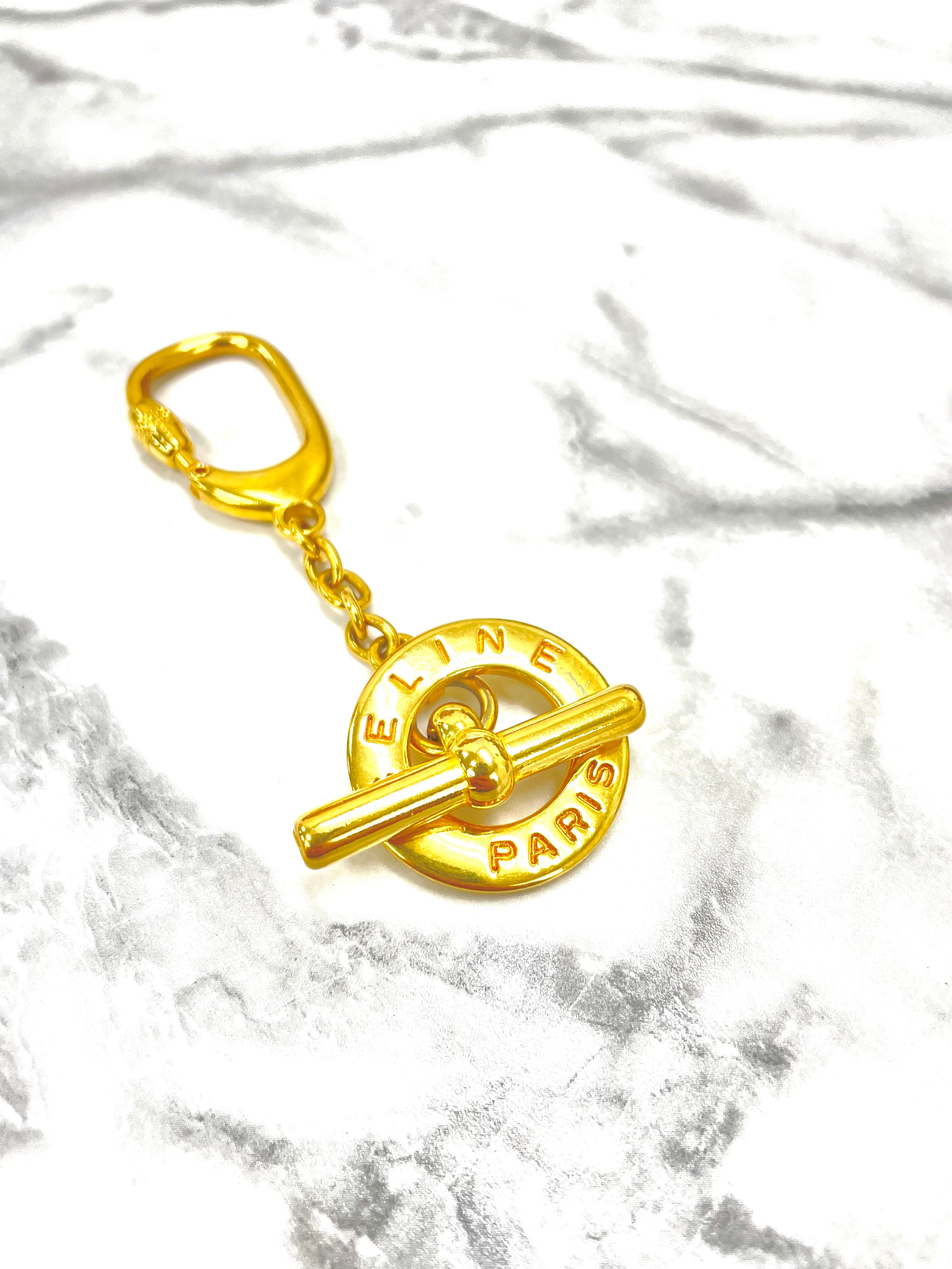 CELINE Toggle chain key ring gold vintage old accessories evfspx