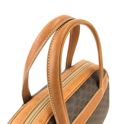 CELINE Logo Macadam Boston bag Handbag Brown Vintage Old Celine ymdnsc