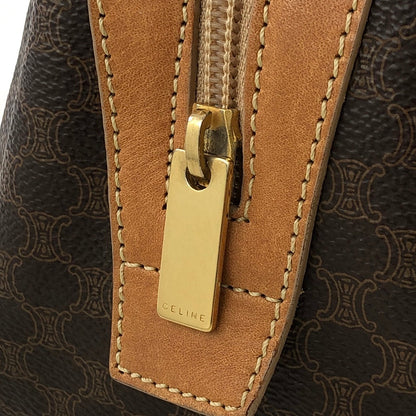 CELINE Logo Macadam Boston bag Handbag Brown Vintage Old Celine ymdnsc