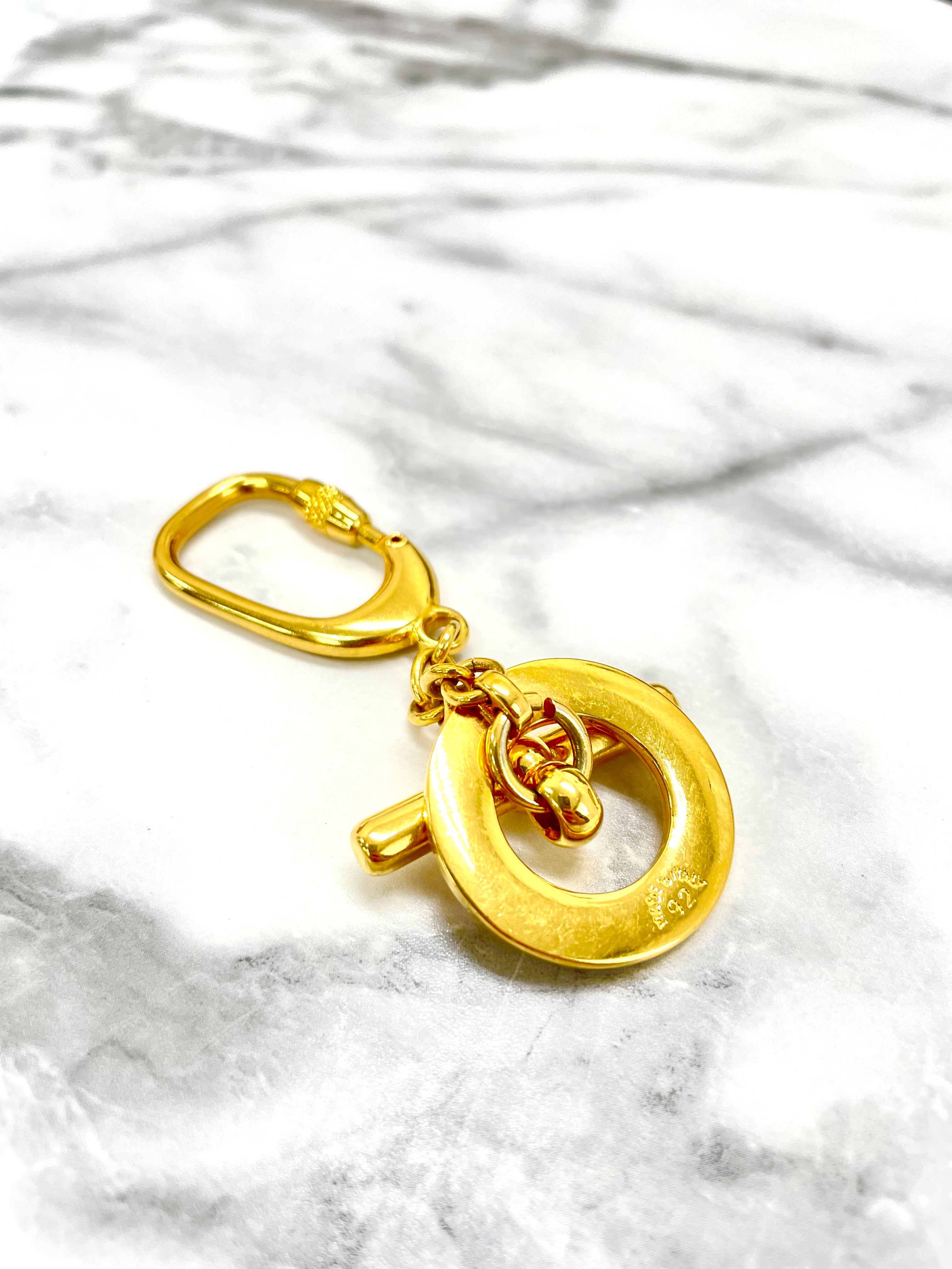 CELINE Toggle chain key ring gold vintage old accessories evfspx