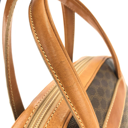 CELINE Logo Macadam Boston bag Handbag Brown Vintage Old Celine ymdnsc