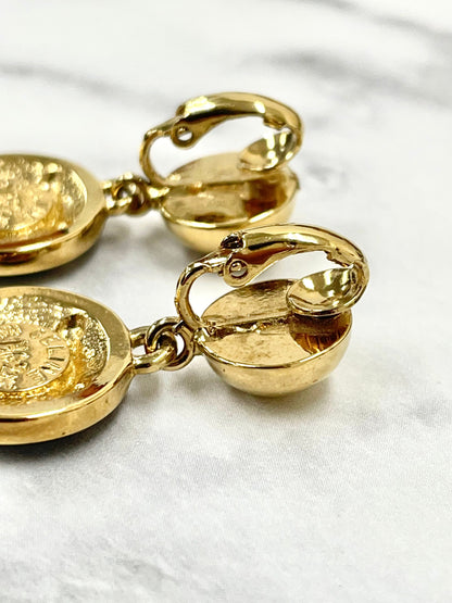 CELINE Triomphe 耳環 黑金 復古 配件 舊款 舊款 CELINE 6jythw