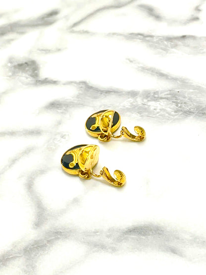 CELINE Triomphe 耳環 黑金 復古 配件 舊款 舊款 CELINE 6jythw