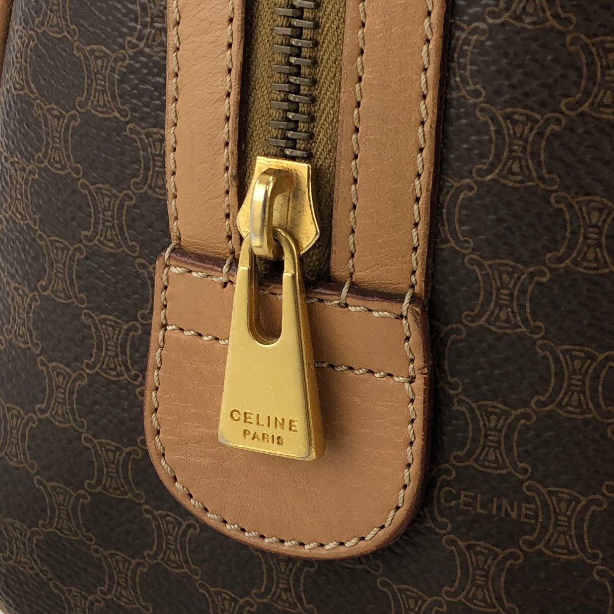 Céline Vintage - Macadam Boston Bag - Brown - Leather Handbag