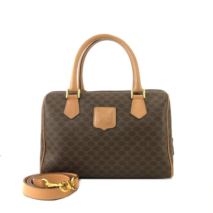 CELINE Macadam Blason Two- way Boston bag Handbag Shoulder bag Brown Vintage Old Celine wxxdse