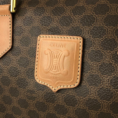 CELINE Macadam Blason Two- way Boston bag Handbag Shoulder bag Brown Vintage Old Celine wxxdse