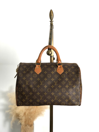 LOUIS VUITTON Monogram Speedy35 Handbag Boston bag Brown Vintage M41526 y3e6fb