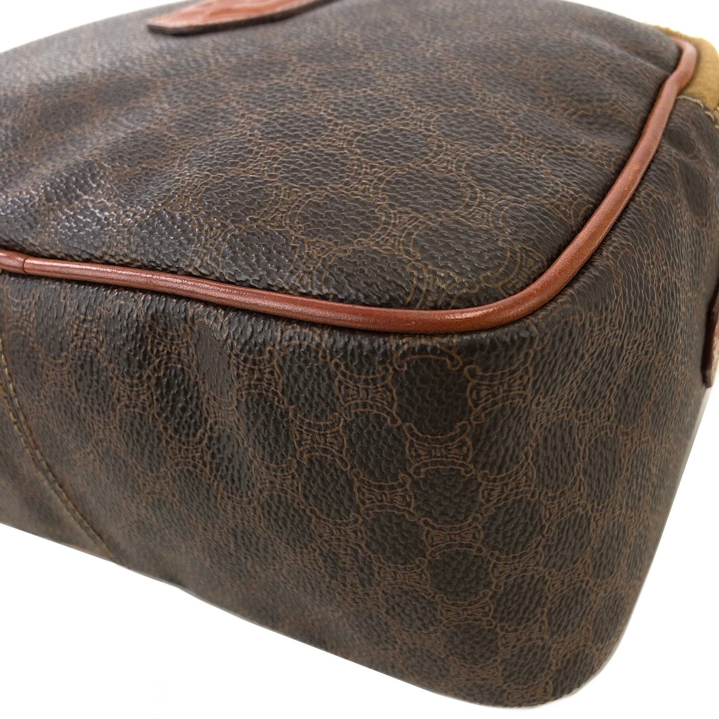CELINE Macadam Blason Handbag Shoulder bag Brown Vintage Old Celine wknec3
