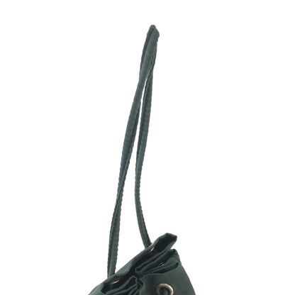 PRADA Triangle logo Nylon Drawstring Small Handbag Pouch Olive Green Vintage Old ytmp84
