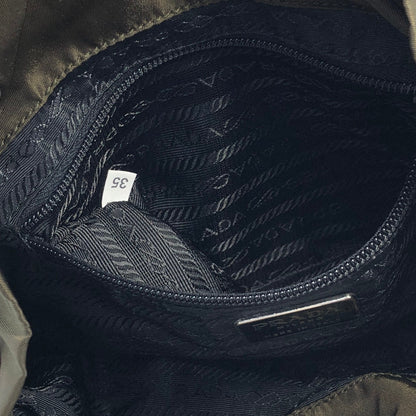 PRADA Triangle Logo Double Pocket Nylon Backpack Olive Green Vintage Old jp8x5n