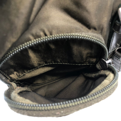 PRADA Triangle Logo Double Pocket Nylon Backpack Olive Green Vintage Old jp8x5n