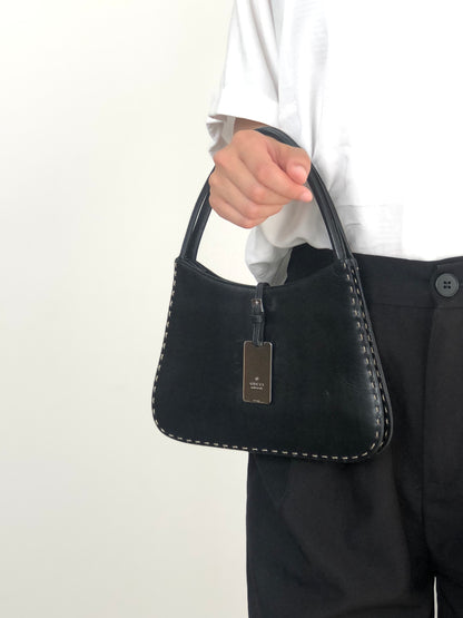 GUCCI Logo Shoulder bag Black Vintage 5yfah2
