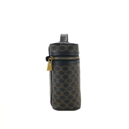 CELINE Macadam Blason Vanity bag Hand bag Black Vintage Old Celine 42j7dd